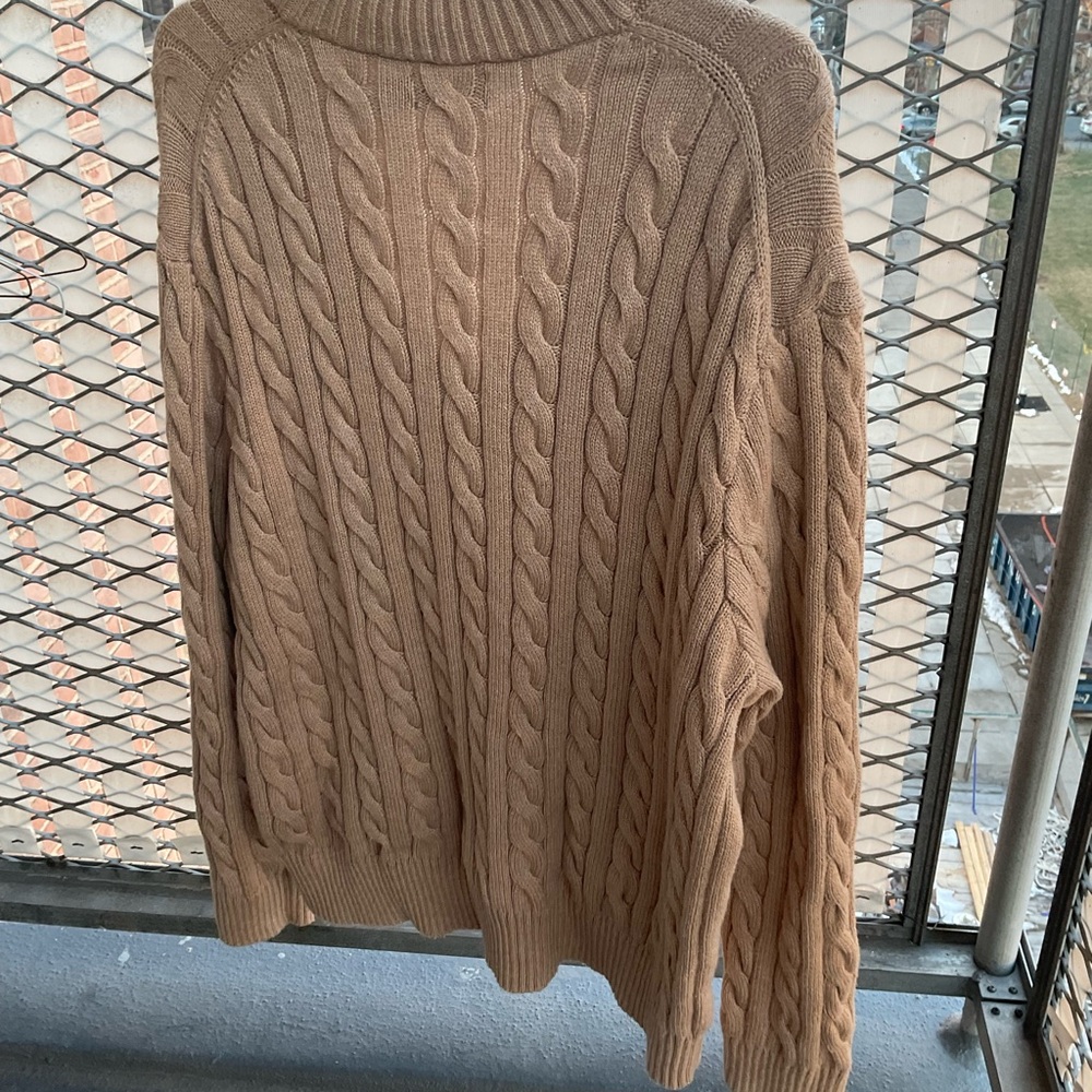 Polo Ralph Lauren Cable-knit Cotton Quarter Zip Sweater- Tan - Picture 5 of 7